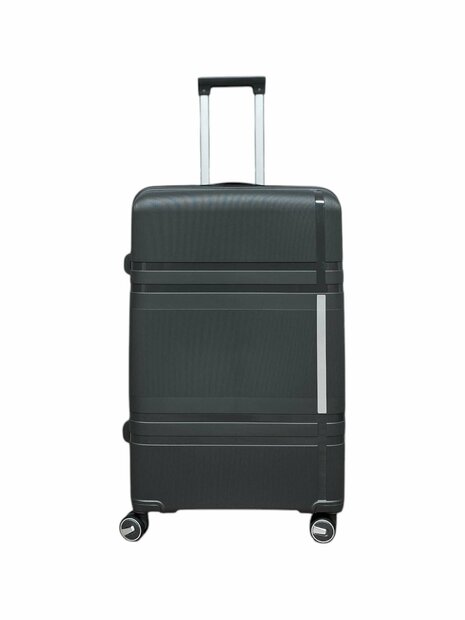 Groot koffer  65cm - tot 28kg - 4 spinner wielen donker grijs -&nbsp;100% polypropyleen - editie 2025