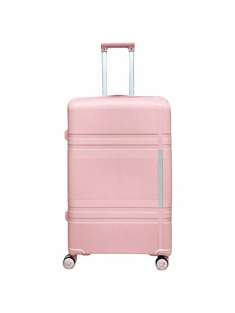 Groot koffer 65cm - tot 28kg - 4 spinner wielen pastel roze -&nbsp;100% polypropyleen - editie 2025