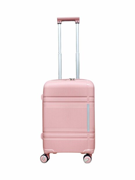 Handbagage koffer 55CM met 4 wielen 360 graden spinner pastelroze -&nbsp;100% polypropyleen - editie 2025