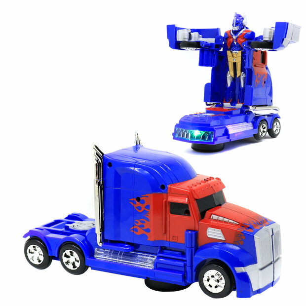 Robot Truck 2 in 1 robot en vrachtwagen transform voertuig - led licht en geluid 24CM