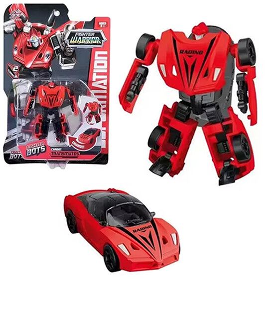 Fighter Warrior Bots Racing&ndash; De Ultieme 2-in-1 Transformeerbare Robot &amp; auto Rood