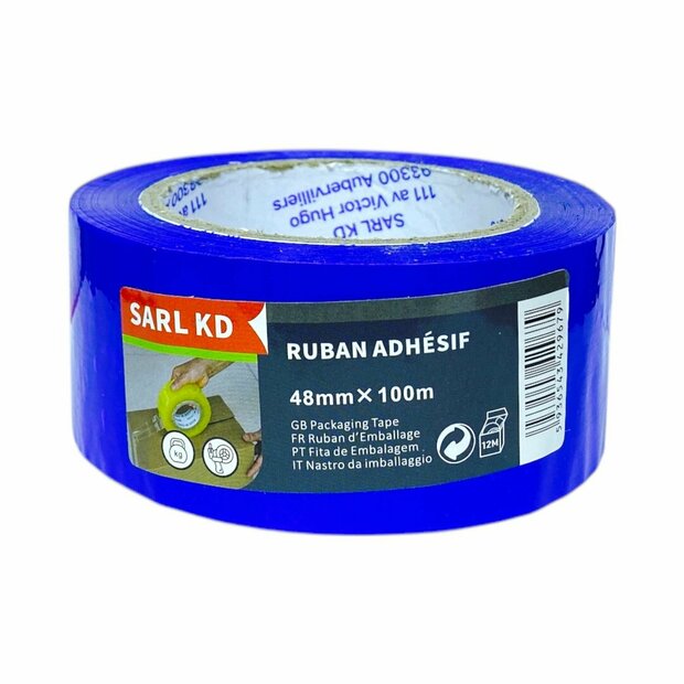 Premium Verpakkingstape Blauw 48mm x 100m - Plakband - dozentape