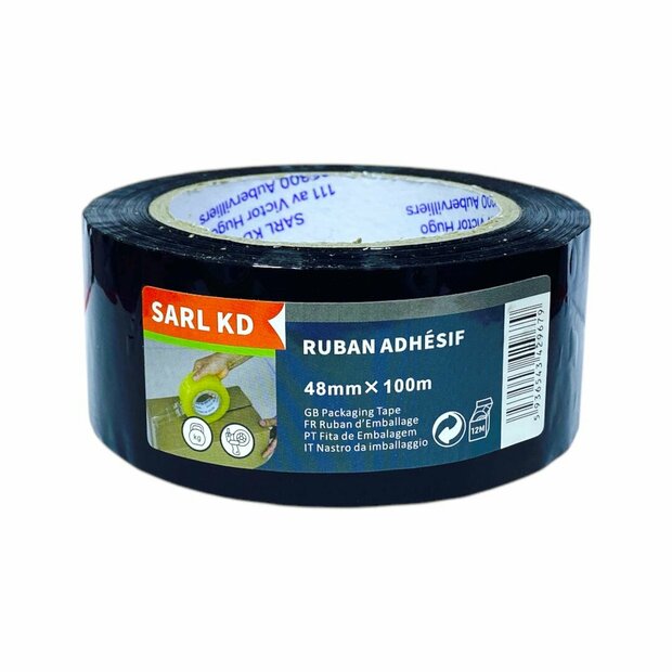 Premium Verpakkingstape Zwart 48mm x 100m - Plakband - dozentape