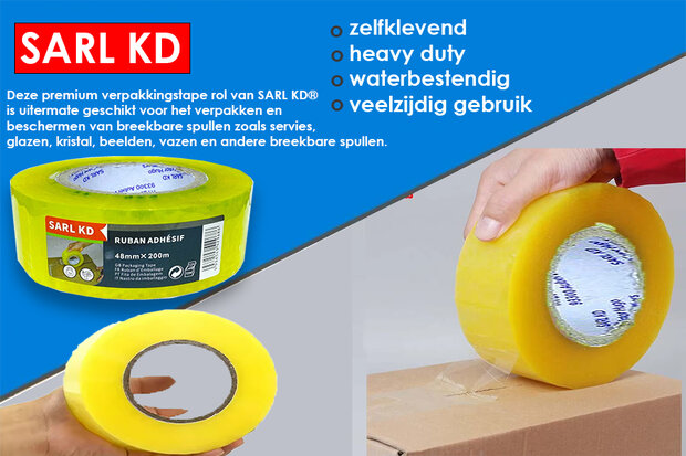 Premium Verpakkingstape transparant Ultra Strong 48mm x 200m - Plakband