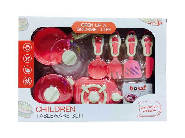 Kinderkeuken Accessoires Servies en Pannenset (12 stuks) R