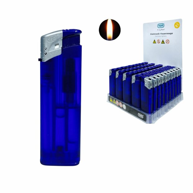 Aanstekers Bedrukbaar - Donker blauw Transparant 50 stuks - Verstelbare &amp; navulbaar