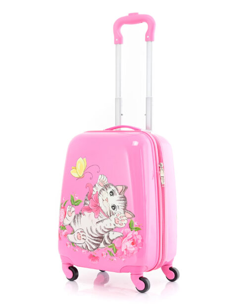 Kinder Koffer - Kitten Print - Roze - Handbagage