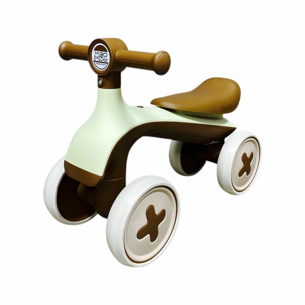 4-Wheel Magic loopfiets - 55CM - bruin - Muziek &amp; Lichtjes
