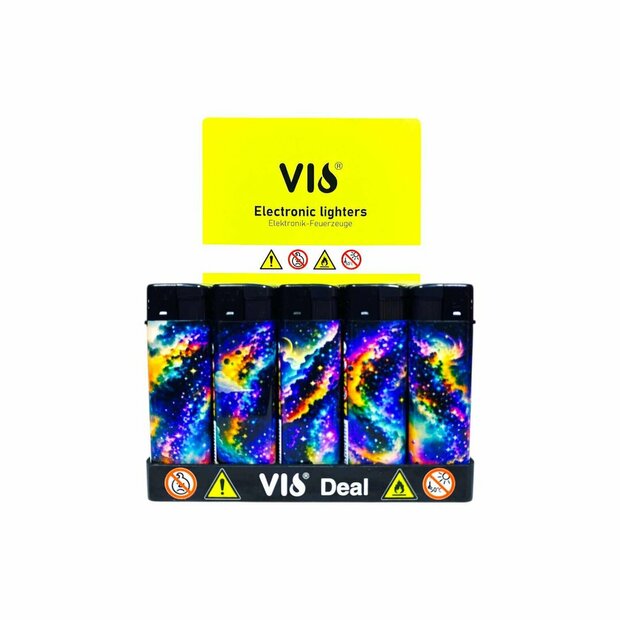 Aanstekers 50 stuks - navulbaar - Sterren kleurenprint