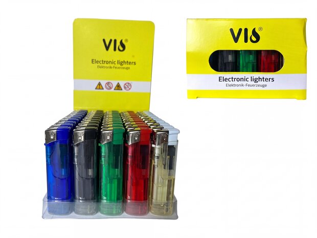 Aanstekers 50 stuks klik - navulbaar - Doorzichtig - vio Lighter