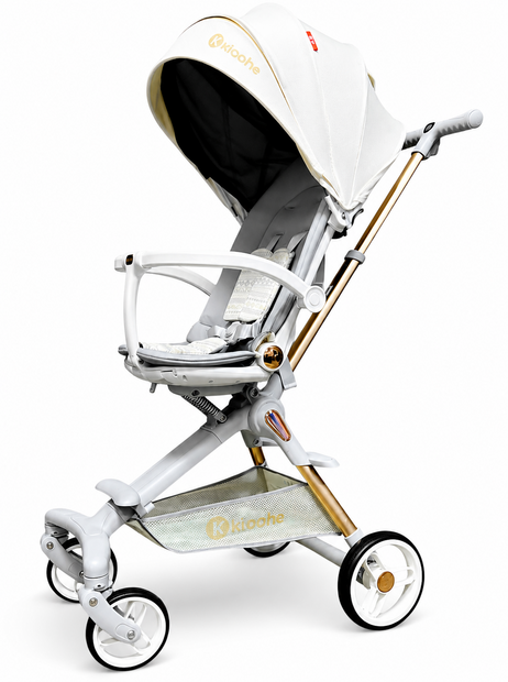 Kinderwagen Kxiaohe  K3 Buggy - Luxe, Lichtgewicht &amp; Inklapbare voor 0-3 Jaar Wit grijs