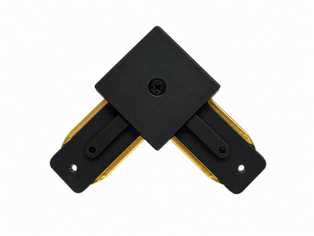 Rails Connector voor LED Lampen 1-FASE - Zwart L-Vorm of Hoek