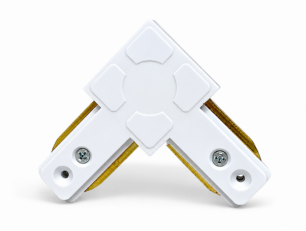 Rails Connector voor LED Lampen 1-FASE - Wit L-Vorm 