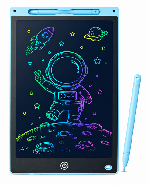 LCD Schrijfbord 8,5 Inch &ndash; Digitaal Tekenbord voor Kinderen met Stylus en incl. batterij - Herbruikbare Tekentablet - Licht blauw