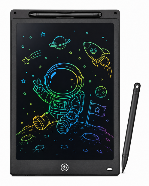 LCD Schrijfbord 8,5 Inch &ndash; Digitaal Tekenbord voor Kinderen met Stylus en incl. batterij - Herbruikbare Tekentablet - Zwart