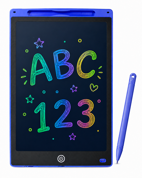 LCD Schrijfbord 10 Inch &ndash; Digitaal Tekenbord voor Kinderen met Stylus en incl. batterij - Tekentablet - Donker blauw