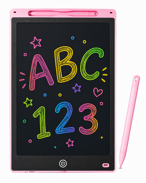 LCD Schrijfbord 10 Inch &ndash; Digitaal Tekenbord voor Kinderen met Stylus en incl. batterij - Tekentablet - Roze