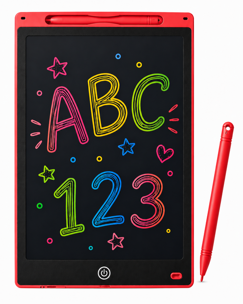 LCD Schrijfbord 10 Inch &ndash; Digitaal Tekenbord voor Kinderen met Stylus - incl. batterij - Herbruikbare Tekentablet - Rood