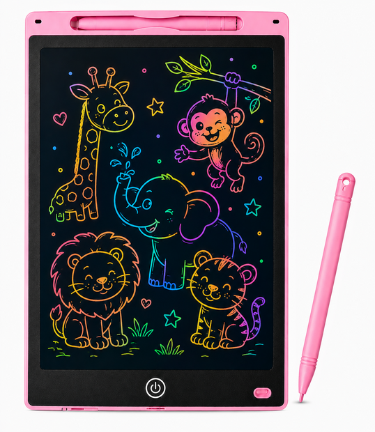 LCD Schrijfbord 12 Inch &ndash; Digitaal Tekenbord voor Kinderen met Stylus en incl. batterij - Tekentablet - Roze