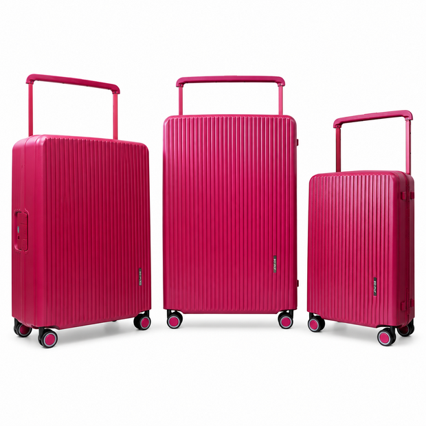 Bubule - Kofferset Donker roze - Harde koffer  - 3-delig - TSA Slot - Brede Handgreep