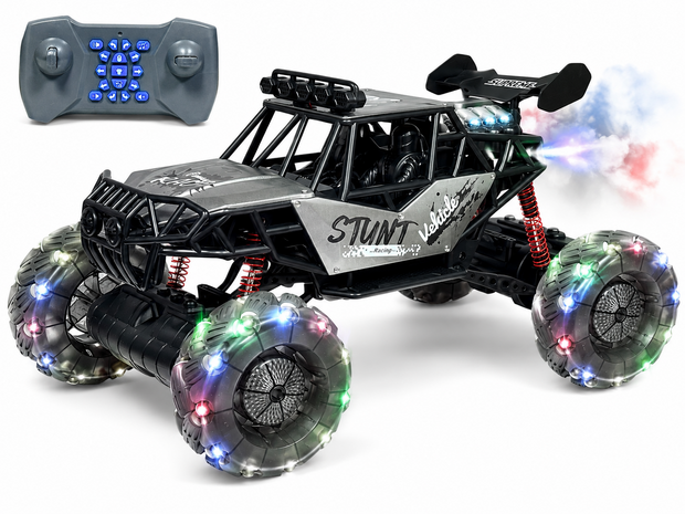 MAX DRIVE RC Monstertruck 1/8 XXL met 360&deg; Drift, Rookfunctie, LED - 2.4GHZ - Omni Wielen