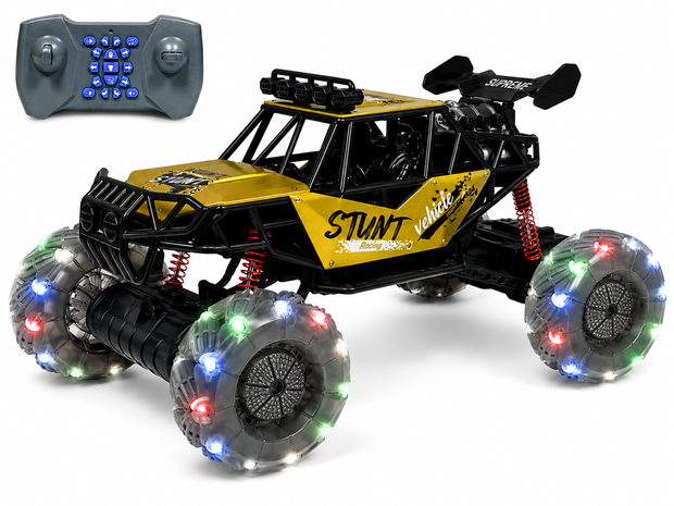 MAX DRIVE RC Monstertruck 1:8 XXL met 360&deg; Drift, Rookfunctie, LED - 2.4GHZ - Omni Wielen
