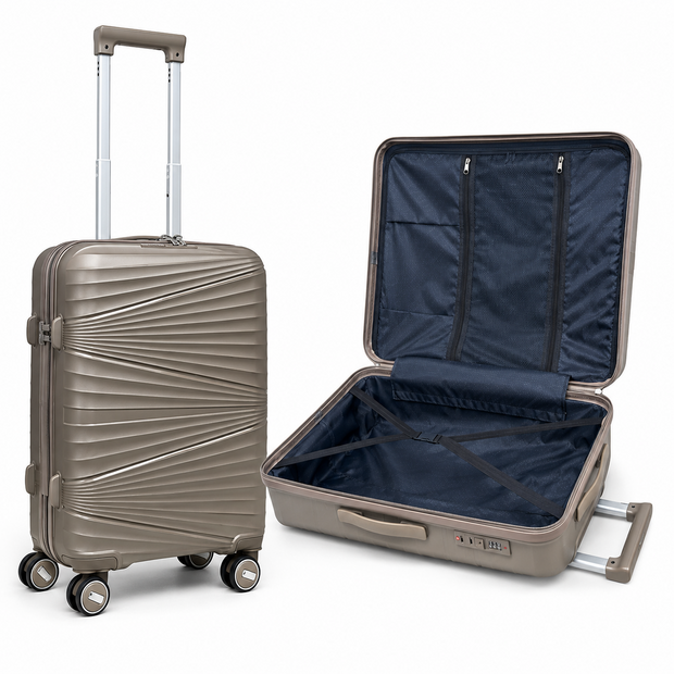 Handbagage koffer 55CM Mokka bruin - 4 wielen 360 graden spinner