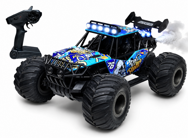 RC Monster Truck 1:8 met LED Verlichting, Rookspray &amp; 2.4GHz 46 cm