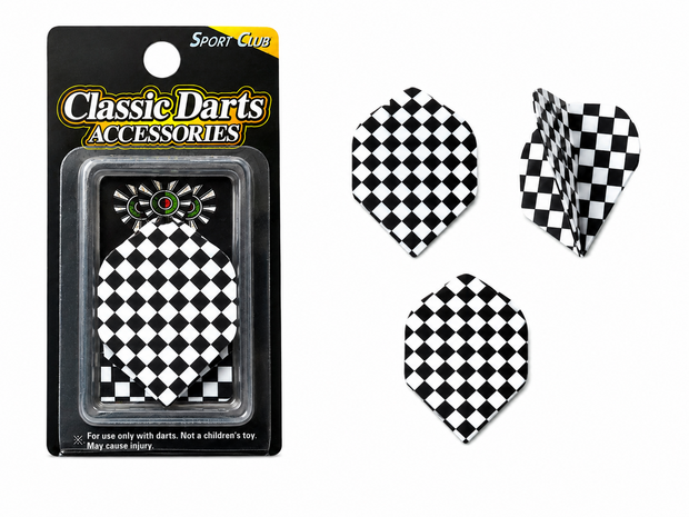 Dart vlaggetjes set 3 stuks - Black Squire print -  Dart Flights