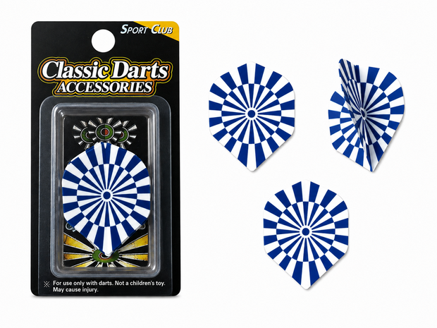 Dart vlaggetjes set 3 stuks - Blue Radial print -  Dart Flights