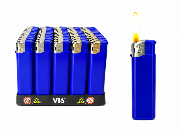 Aanstekers 50 stuks in tray - bedruk aanstekers- navulbaar - reclame aanstekers blauw