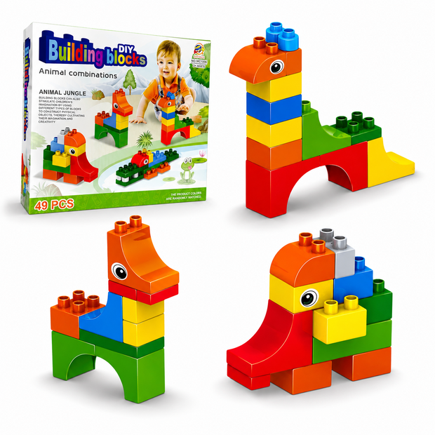 Bouwblokken 49 stuks - Dieren Bouwset | DIY Bouwstenen