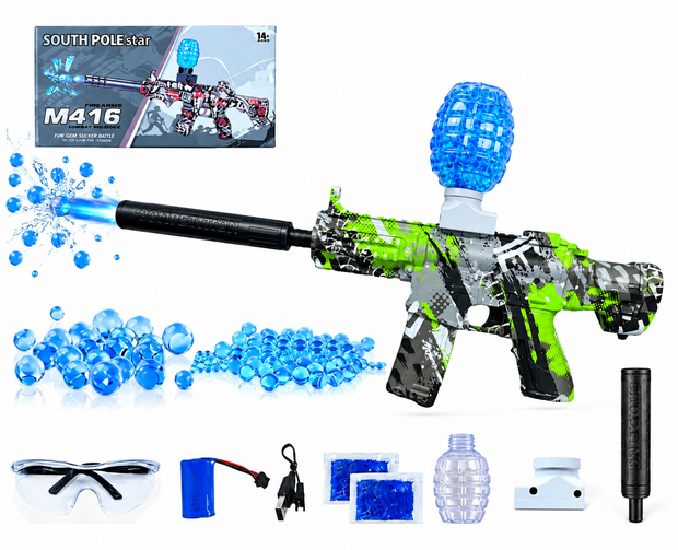 Gel Blaster- Elektrische pistool  - Green Graffiti  - compleet set incl. gel ballen - oplaadbaar - 48CM