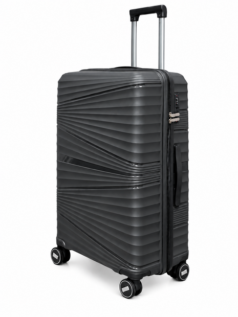 Groot koffer hemels zwart  65cm - tot 28kg - 4 spinner wielen