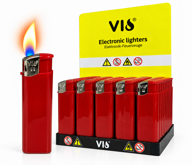 Aanstekers 50 stuks in tray - bedruk aanstekers- navulbaar - reclame aanstekers rood