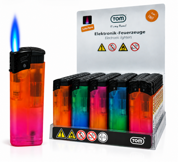 Aanstekers - turbo vlam - tray van 50 stuks - windproof aansteker