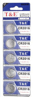 CR2016 3V Knoopcel batterijen |5 stuks in pak 