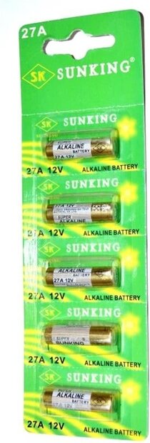 SUNKING 27A 12V ALKALINE batterijen 5 STUKS