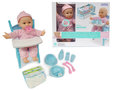 Baby Eva pop speelgoed - interactief baby pop met lunchtafel - incl. 8 accessoires (30CM)