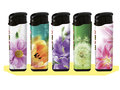 Click lighters (50 pieces in tray) refillable- Unilite Sleeve deal lighters with flower printing