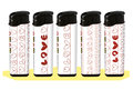 Click lighters (50 pieces in tray) refillable- Unilite Sleeve deal lighters with hearts patterns
