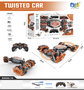 RC Stunt Twisted Car 4WD 2.4GHz - dubbelzijdig transformer auto  -LED lichtjes en Muziek - Incl. horloge en afstandsbediening Oranje