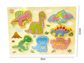 Houten inlegpuzzel dinosaurus speelgoed - vormen puzzel bord met dino&#039;s - 30x22.5 CM