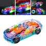 Gear Racing Car - speelgoed auto - transparant - muziek en LED lichtjes - kan automatisch rijden - 18CM