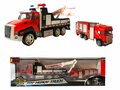 DIE-CAST Vrachtwagen autotransporter + Brandweerauto 2in1 - pull-back drive