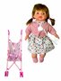 Baby doll Bonny - stroller + accessories - cuddly baby doll - 12 baby sounds - 40CM