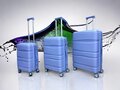 Luxury suitcase set 3 pieces 55cm+68cm+78cm Light blue color