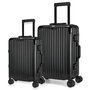 Aluminium 2-delige Kofferset - Handbagage en Grote koffer - 36L/90L - TSA slot - Black Iron - 55 cm/75 cm