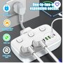 Stekkerdoos met USB-C 20W Snellader - 2 Stopcontacten - 4 USB Poorten 1.8 Meter 