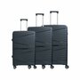 Luxury Suitcase Set Trolley Set 3-piece PP silicone travel case (black color)